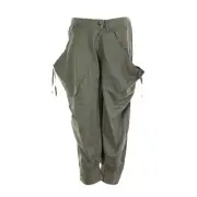 ONLY Harem Pant M NWT Green Lagenlook Cargo Lounge Ruched Bow Jogger Lightweight
