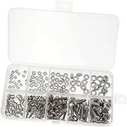 HEALLILY Assorted Kit 320pcs Stainless Screw Kit Nut and Bolt Assortment Washer Assortment
