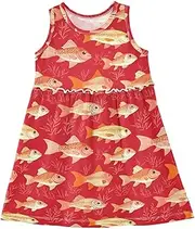 [Caihoyu] Girls Summer Tank Dresses Toddler Kids Swing Casual Spring Dresses Easter Outfit, Multicolor03, 4 Years