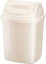 Swing Top Trash Can, 3.17 Gallon Small Lidded Trash Can, Space Saving Recycling Bin Indoor for Under Counter, Dormitory, Bedroom, Garage