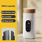 NEW 650ml Electric Kettle Travel Hot Water Cup Coffee Tea Heating Keep Warm Cup