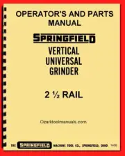 Springfield 2.5" Vertical Universal Grinder Owner Operator Parts Manual 1406