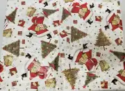 Superior Tablecloth Flannel Back, 60"x80" OVAL, CHRISTMAS,WINTER SANTAS & GIFTS