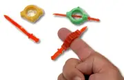 3 SET SWORD THROUGH FINGER Ring Kid Close Up Toy Magic Trick Joke Knife Gag