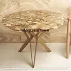 Petrified Agate Coffee Table Top, Handmade Stone Living Room Christmas Sale
