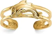 [JewelryWeb] 14ct Solid Yellow Gold Dolphins toe ring