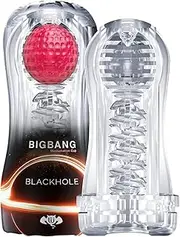 Male Masturbator Transparent Clear Stroker Trainer Realistic Textured Blowjob Mens Sex Toys Penis TPE Masturbation Sleeve for Men Masturbators Adult Sex Toy (Blackhole)