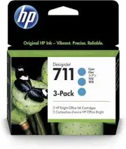 Genuine HP 711 Cyan 3 Pack T120 T520 Ink Cartridges CZ134A 12/23