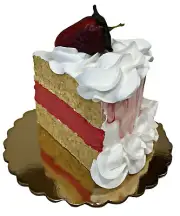DEZICAKES Fake Cake Piece Fake Slice Cake Strawberry Shortcake