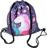 Healeved 1Pc Unicorn Drawstring Backpack Fashion Storage Bag for Travel Durable Rucksack for Jewelry Cosmetics and More for Festivals and Organizing