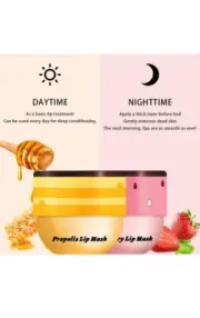 2Pcs Bee Balm Lip Balm Honey Pot Honey & Strawberry Lip Mask Hydrating & Smooth