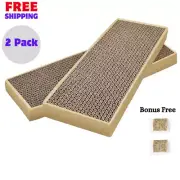 Cat Scratch Cardboard Catnip Scratching Pad Scratcher Board Sofa Bed Post 2 PACK