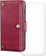 LCEHTOGYE Cover for Lebest L20 2109 + 2 Slice HD Tempered Glass,Shell BracketBumper Protective Back Case - Anti-Scratch Screen Protector for Lebest L20 2109 - HZLD -Red