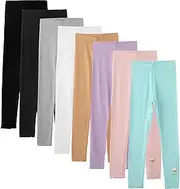 [Chicduo] 8 Pack Girls Leggings Yoga Pants for Kids Full Length Pants Toddler Girl Stretchy Leggings