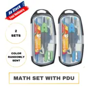 2 sets Math Set In PDU Geometry Protractor Drawing School Compasses Set