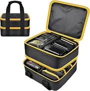 [Steadtep] Large Battery Storage Bag for DEWALT/for Milwaukee 20v/ 18v/ 12v Battery &Charger, Tool Batteries Carrying Case Cover for 20V 60V 2.0/3.0/4.0/5.0/6.0/9.0-Ah Battery - Double Layer (Box Only)