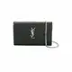 [二手] Yves Saint Laurent Cassandre Matelassé In Grain De Poudre Embossed Leather Chain Wallet for Women in Black/Sliver (377828-BOW02-1000)