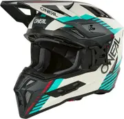ONeal EX-SRS Quin, motocross helmet , color: Matt Light Grey/Turquoise/Black/Red , size: M