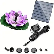 1.2W Solar Lotus Fountain Pump, Lotus Solar Fountain, Suitable for Garden Bird Bath, Pond Decoration, Water Features(Light Purple)