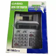 Casio HR-150LCGY-W Big Display 10 Digits Desktop 2-Color Printer Calculator