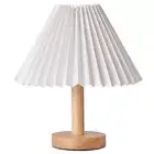 Pleated Table Lamp Bedroom Bedside Personalized Night Light - White USB9152