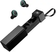 LED Display Pull-Out Wireless Bluetooth Headset wit hPortable Magnetic Charging Case in-Ear Headphones Hi-Fi Stereo Sound with HD Mic Binaural Call Auto Pairing,Black