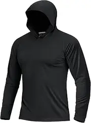[TACVASEN] Men's Hooded Long Sleeve T Shirt UPF 50+ Sun Protection Rash Guard Quick Dry Athletic Fishing Hoodie