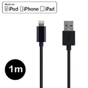MFi Licensed Apple Lightning USB Cable - Black 1 metre