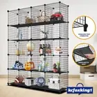 Black Wire Mesh Cabinet Metal Shelf DIY 20 Cube Storage Shoe Toy Rack Bookcase