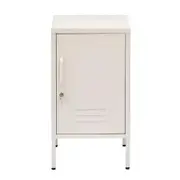 Artiss Bedside Table Metal Cabinet - White