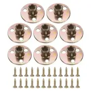 8Pcs Round Base T-Nuts, M10 3 Holes Iron Plate Nut, 17.3mm Height, Multicolor