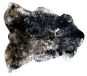 Natural Black with White Sheepskin Rug – Genuine Muflon & Decorative Fur