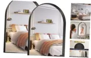 Arched Bathroom Mirrors Pair, 2-Pack 22x30 Inch Black Arch Wall Mirror,