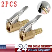2x Air Chuck Open Flow Straight Lock-On with Clip for Tire Inflator Car Tools