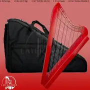 No Levers 26 Strings Harp Red great for beginners children harpists Premium New