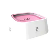 Pet Drinking Water Bowl Floating Not Wet Mouth Bowl Cat Dog Drinking Water Artifact(Pink)