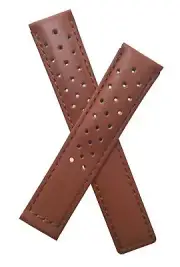 19/18 mm BROWN SPORTS PERFORATED LEATHER STRAP to fit TAG Heuer CARRERA