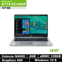 在飛比找蝦皮購物優惠-ACER 14吋筆記型電腦 A114-32-C0AF