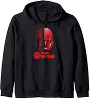 [STAR WARS] Red Sith Trooper Helmet Portrait Line Art Zip Hoodie