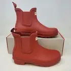 NEW Wmns Hunter Original Chelsea Waterproof Ankle Boots / Red / WFS2078RMA-MLR