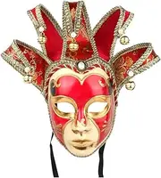 [YU FENG] 2 Pack Couple's Cosplay Masks Venetian Musical Carnival Mardi Gras Masquerade Mask On a Stick Party Fancy Dress