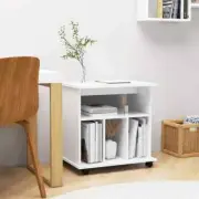 NNEVL Rolling Cabinet White 60x45x60 cm Chipboard
