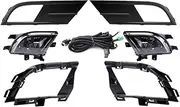 Compatible for VW Jetta Sedan 2015 2016 2017 2018 Car-styling Front Fog Light Lamp + Fog Lamp Grille +Wire + Halogen Bulbs