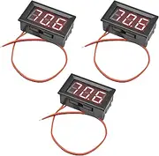 EZONEDEAL 3 Pack DC 5~120V Digital Mini Voltmeter Voltage Display, 0.56" LED Display Panel Voltage Tester Meter, Car Motorcycle Battery Monitor Voltage Gauge, 2 Wires Calibratable DC Volt Meter