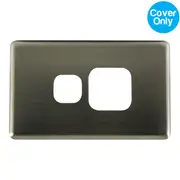 QCE Single Powerpoint Aluminium Brushed Silver Metal Cover