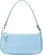 [IBIZA VIBE] Bag Crocodile Effect Retro Faux Leather Classic Clutch Shoulder Purse Handbag for Women