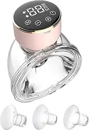 Wearable electric breast pump, LED display, hands-free, portable breastfeeding, comfortable flange 17mm,19mm,21mm,24mm insert, 3 mode and 9 level portable electric pump. Suitable for all breasts.