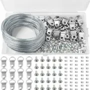 Picture Hangers Hooks 30M Wire Photo Frame Hanging Kit D Ring Stainless Steel