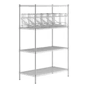 Regency 24" x 48" Chrome Wire Shelf Kit with 5 Can Racks and 74" Posts