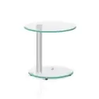 Artiss Side Coffee Table Furniture Oval Tempered Glass Top 2 Tier